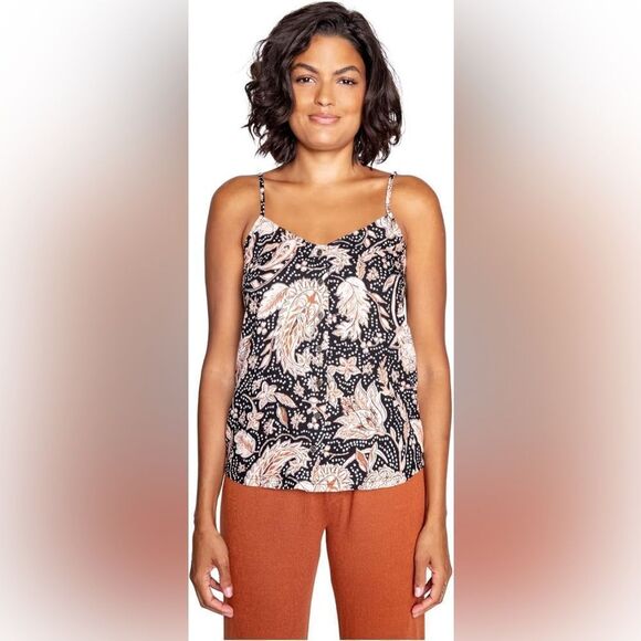 P.J. Salvage Paisley Button Front Top Soft Medium Loungewear - Picture 1 of 8